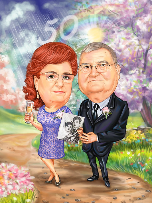 30 years since marriage caricature