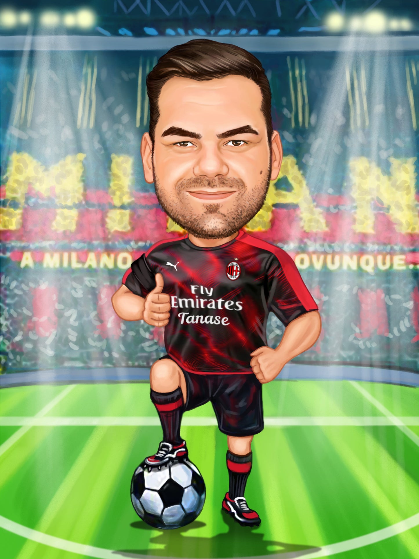 AC Milan footballer caricature
