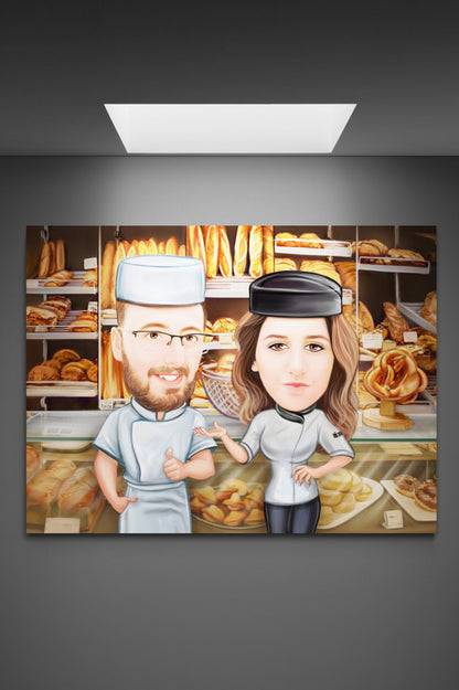 Pastry chefs caricature
